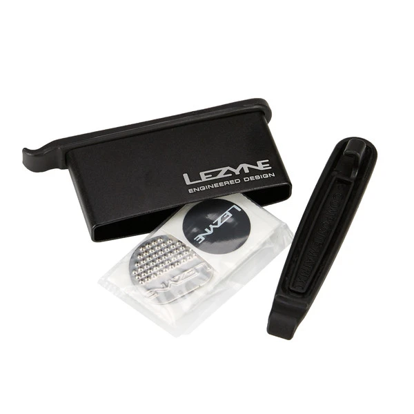 Lezyne REPARATURSET LEVER, ALU.INKL. 2 REIFENHEBER, 6 SCHLAUCHFLICK Flicken SCHWARZ – Bild 2