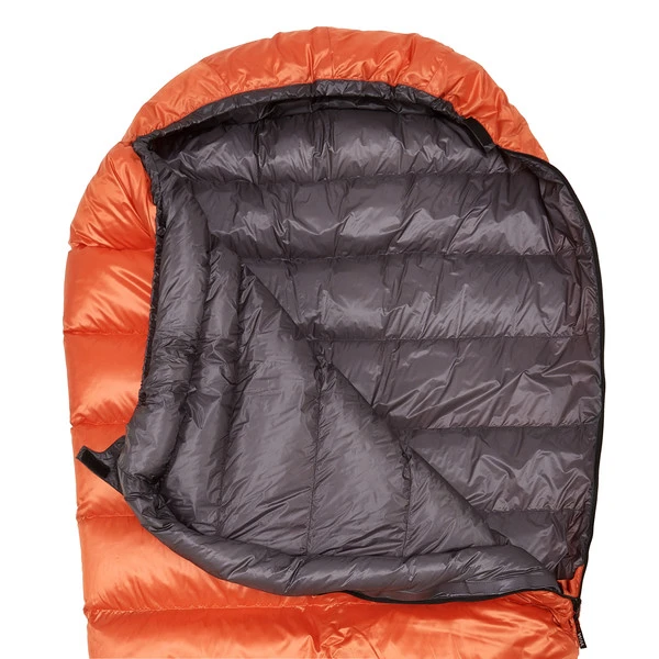 Western Mountaineering FLYLITE Daunenschlafsack ORANGE/GREY 2 Western Mountaineering FLYLITE Daunenschlafsack ORANGE/GREY – Bild 2