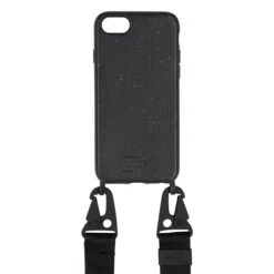 Unuya ALL BLACK-NACHHALTIGE HANDYKETTE MIT GURT Handytasche BLACK