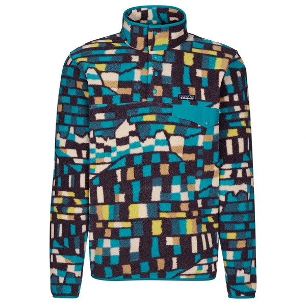 Patagonia M' S LW SYNCH SNAP-T P/O Herren Fleecepullover FITZ ROY PATCHWORK: BELAY BLUE