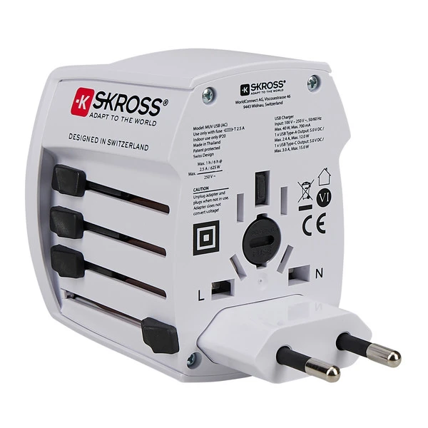 SKROSS MUV USB (AC) Reisestecker WEIß 1 SKROSS MUV USB (AC) Reisestecker WEIß