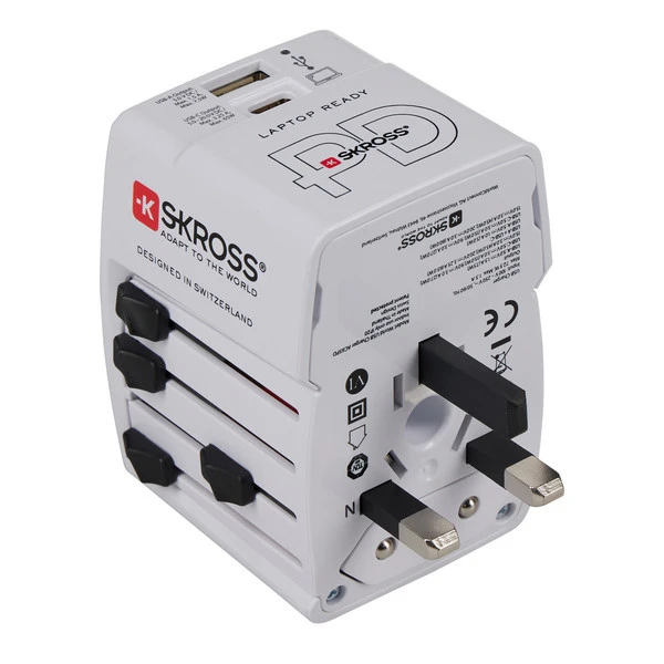 SKROSS WORLD USB CHARGER AC65PD WITH USB-C CABLE Reisestecker WEIß – Bild 2