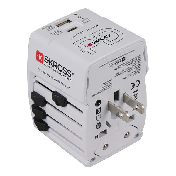 SKROSS WORLD USB CHARGER AC65PD WITH USB-C CABLE Reisestecker WEIß – Bild 4